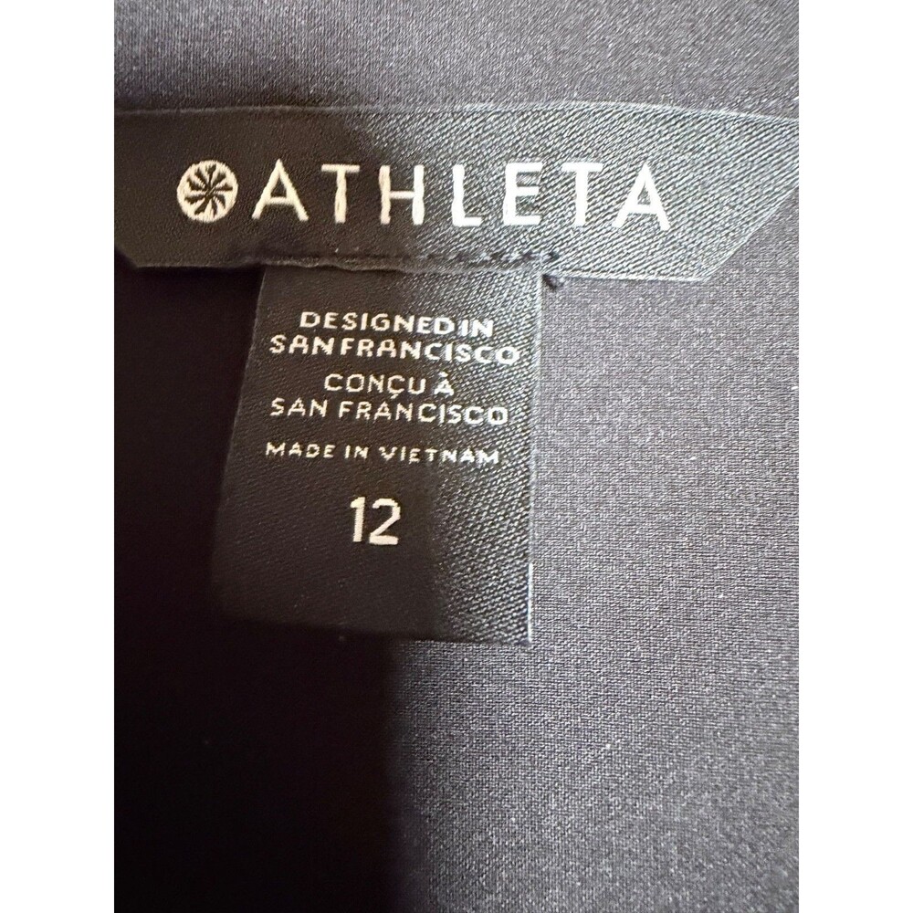 ATHLETA Brooklyn Heights Wide Leg Jumpsuit Black 12 Athleisure - Picture 7 of 10